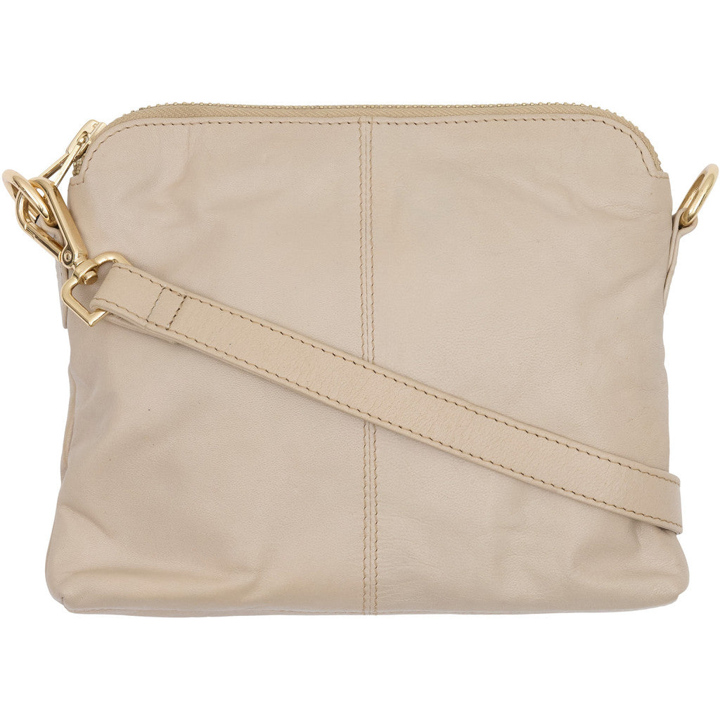 Orchid Crossbody clutch i skind Tasker Beige