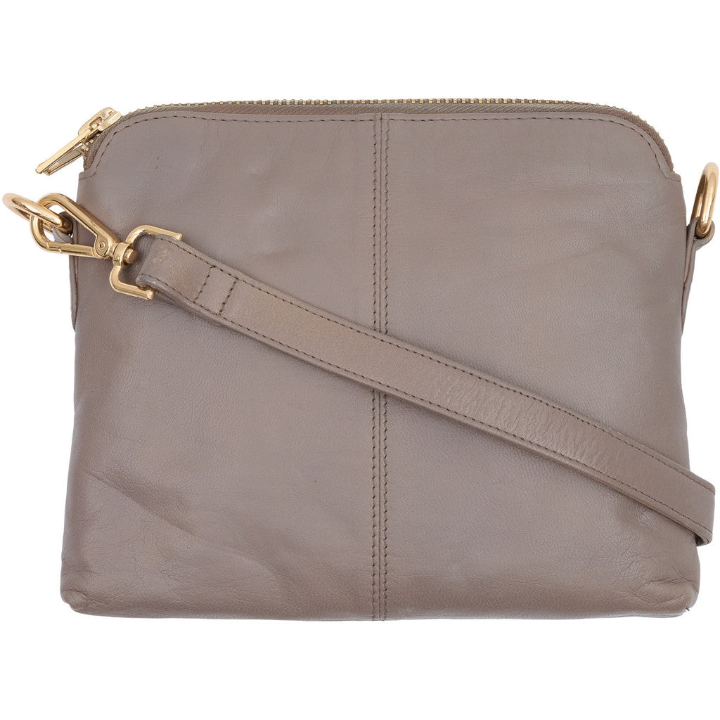 Orchid Crossbody clutch i skind Tasker Soft taupe w.light gold