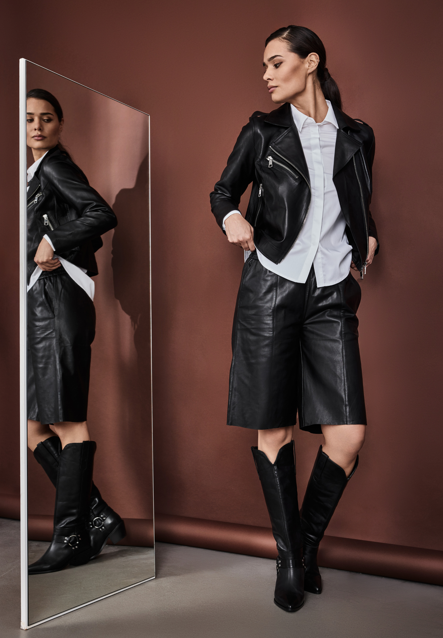 BTFCPH Culottes i læder Bukser Sort