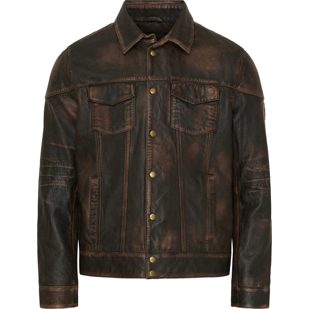NOTYZ HIM Denim jakke i skind (Str. 46-60) Jakker Brown w. Antique Brass acc.