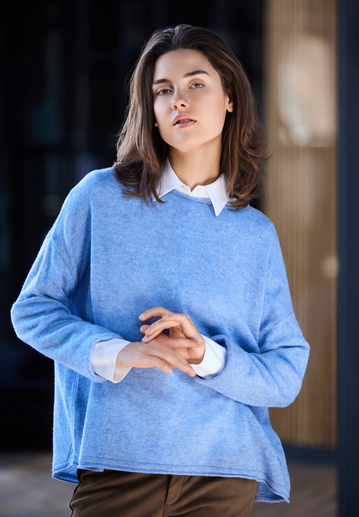 BTFCPH Eksklusiv oversized pullover i 100% cashmere Pullovers Blå