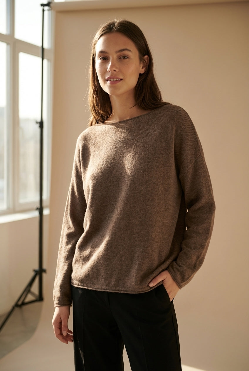 BTFCPH Eksklusiv oversized pullover i 100% cashmere Pullovers Brun