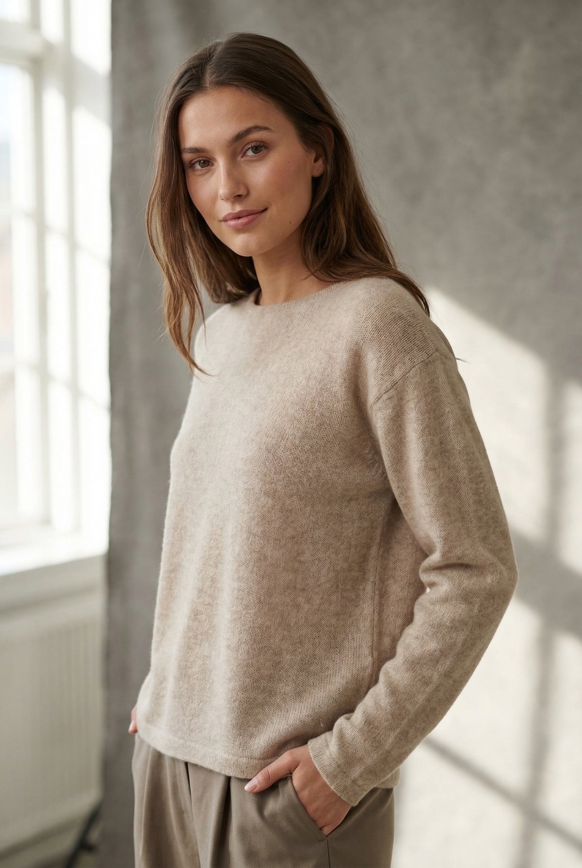 BTFCPH Eksklusiv pullover i 100% cashmere Pullovers Nougat Melange