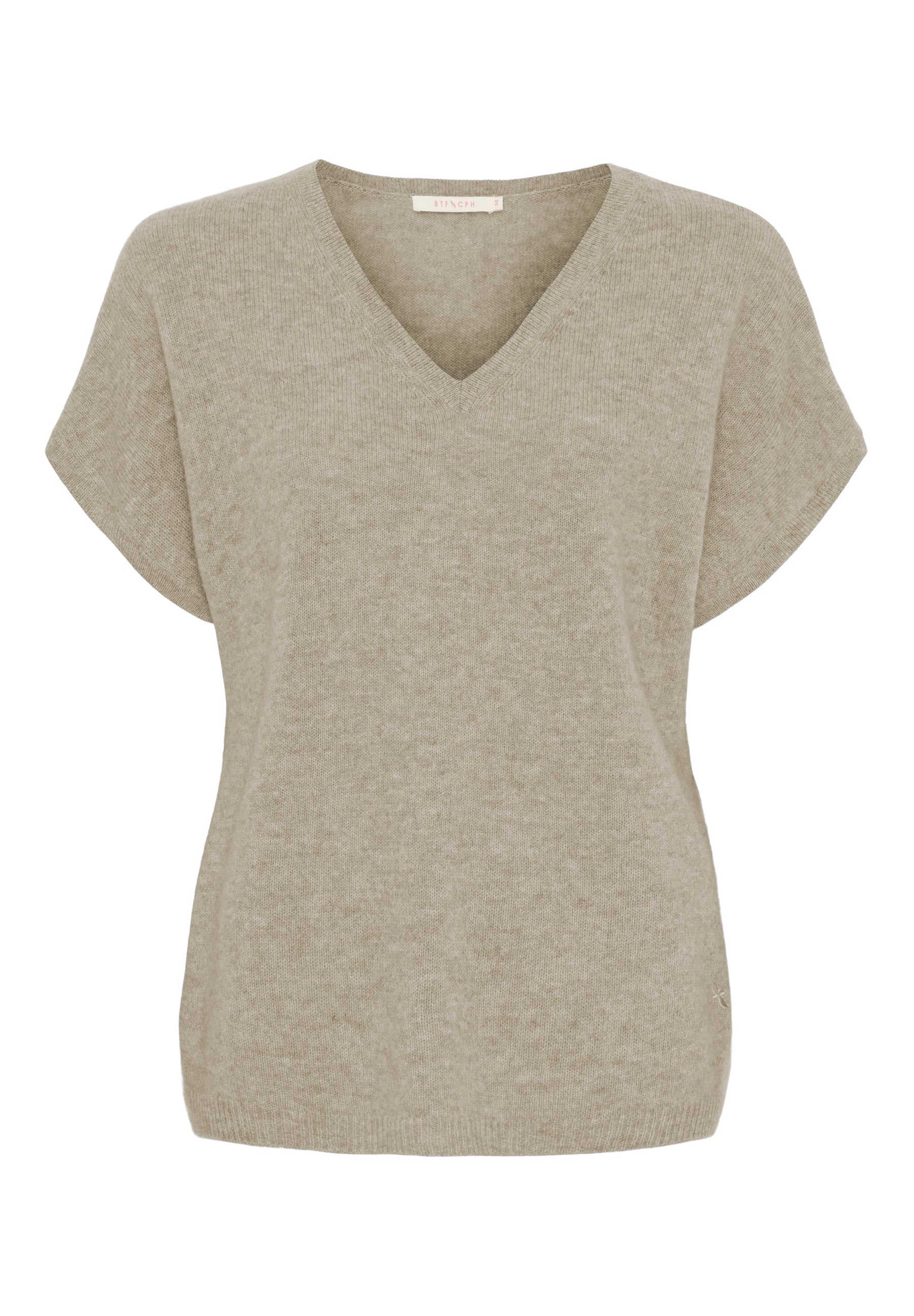 BTFCPH Eksklusiv pullover i 100% cashmere med korte ærmer Knit Beige Melange