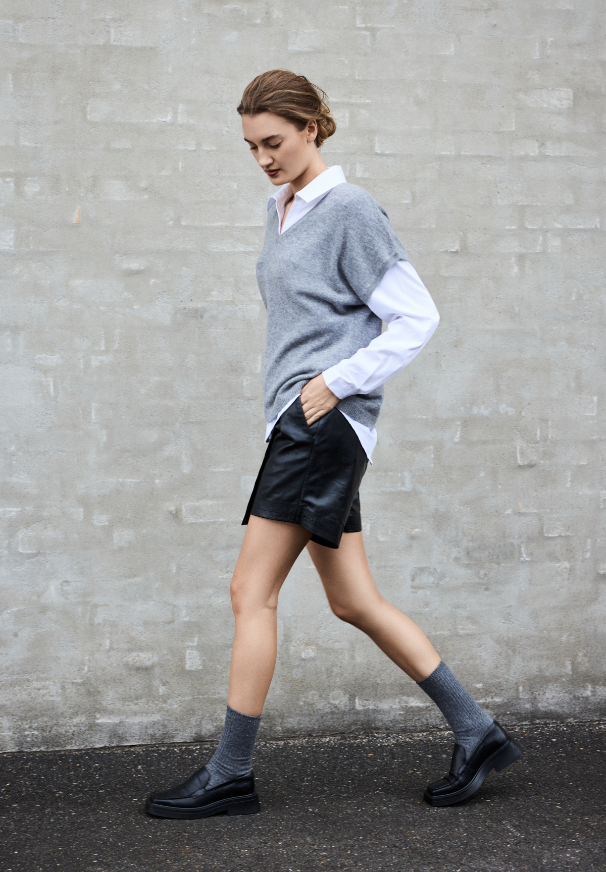 BTFCPH Eksklusiv pullover i 100% cashmere med korte ærmer Pullovers Grå