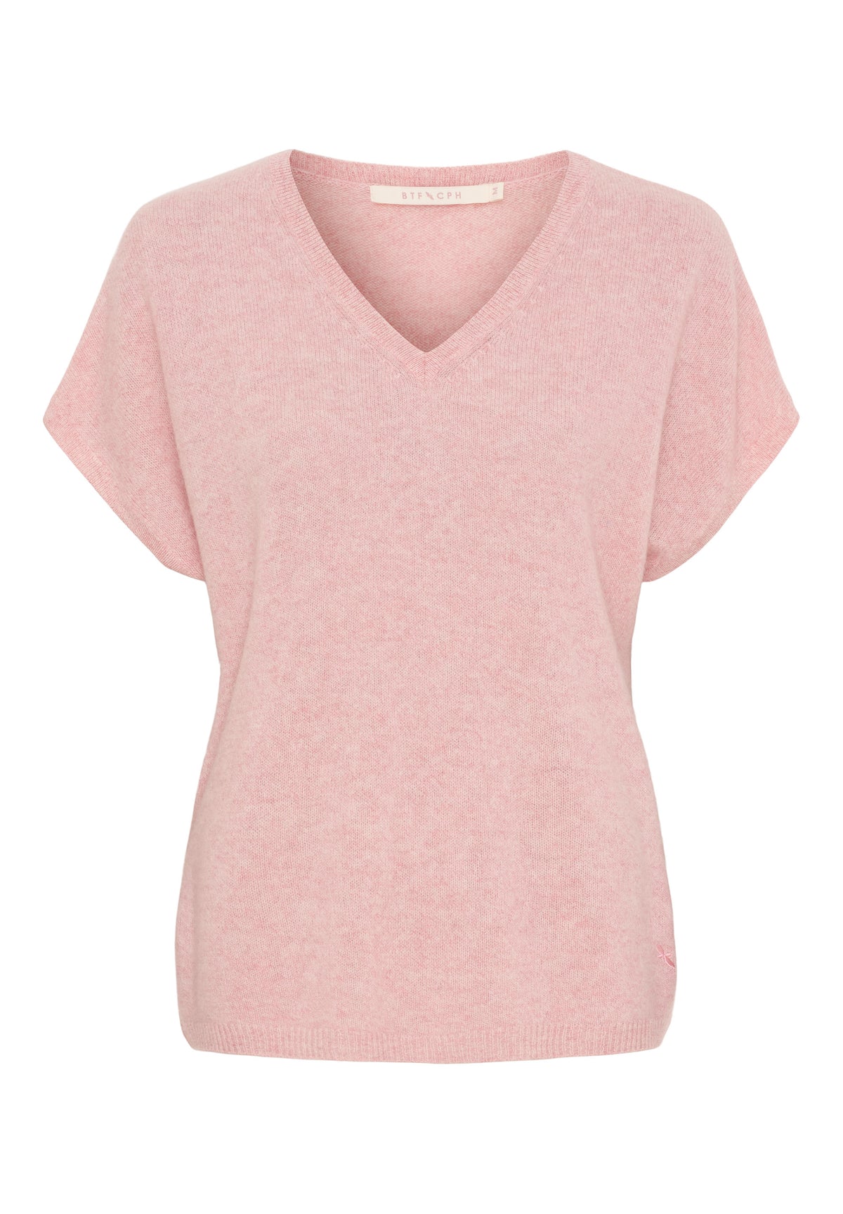 BTFCPH Eksklusiv pullover i 100% cashmere med korte ærmer Pullovers Quartz Pink Melange