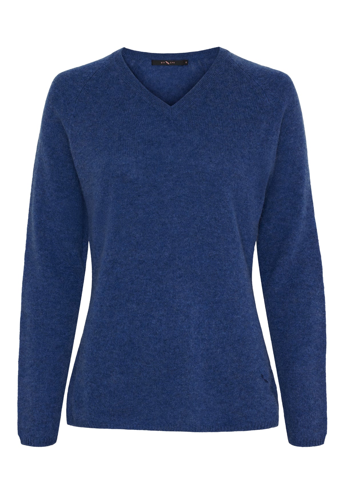 BTFCPH Eksklusiv pullover med V-udskæring i 100% cashmere Pullovers Dark Blue Melange