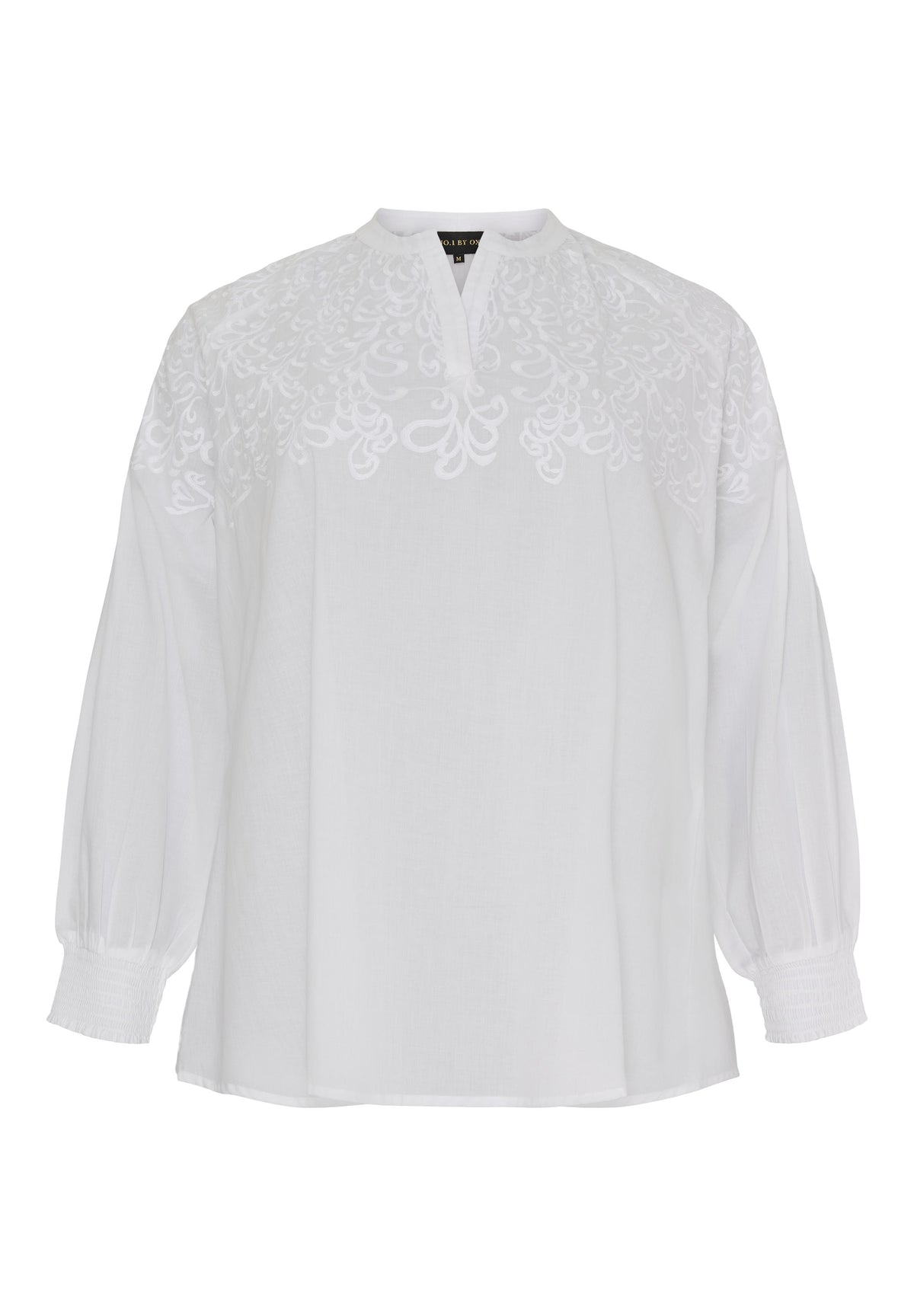 NO. 1 BY OX Elegant bluse med broderidetaljer Skjorter Hvid
