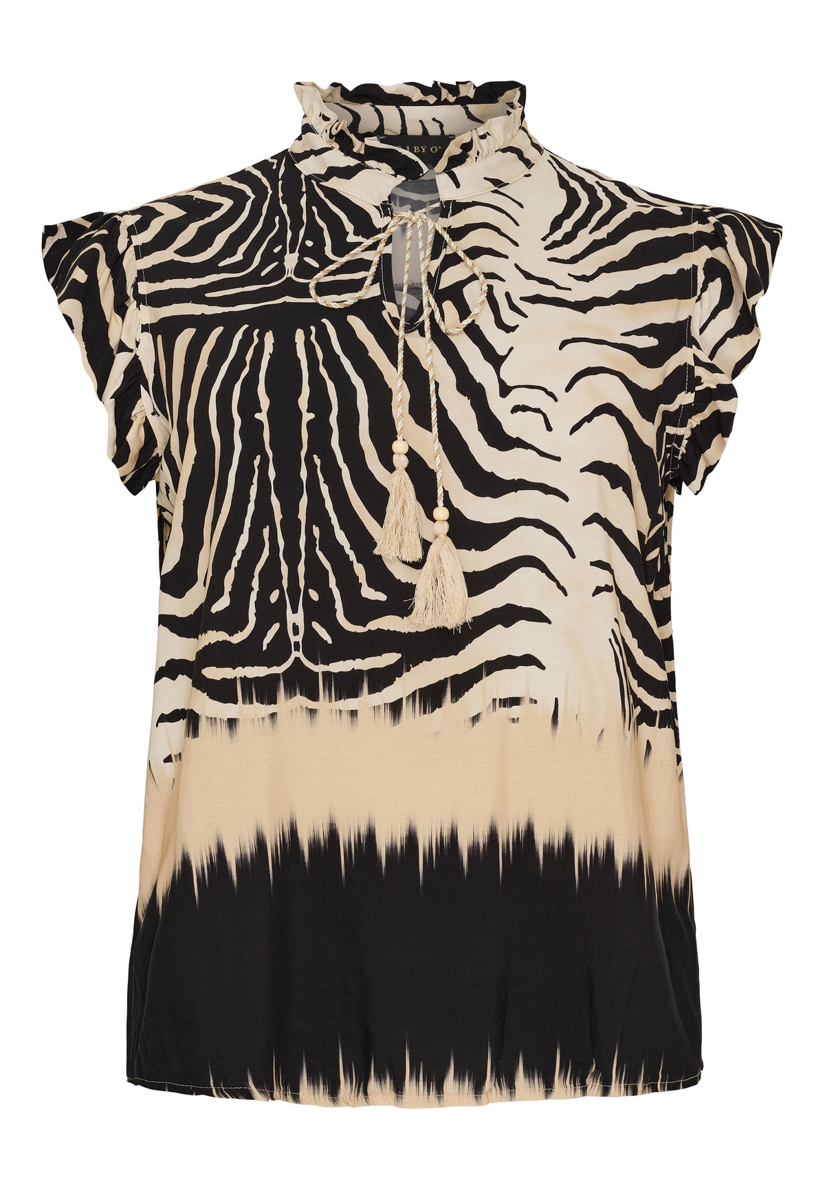 NO. 1 BY OX Elegant bluse med feminine detaljer Bluser Grå