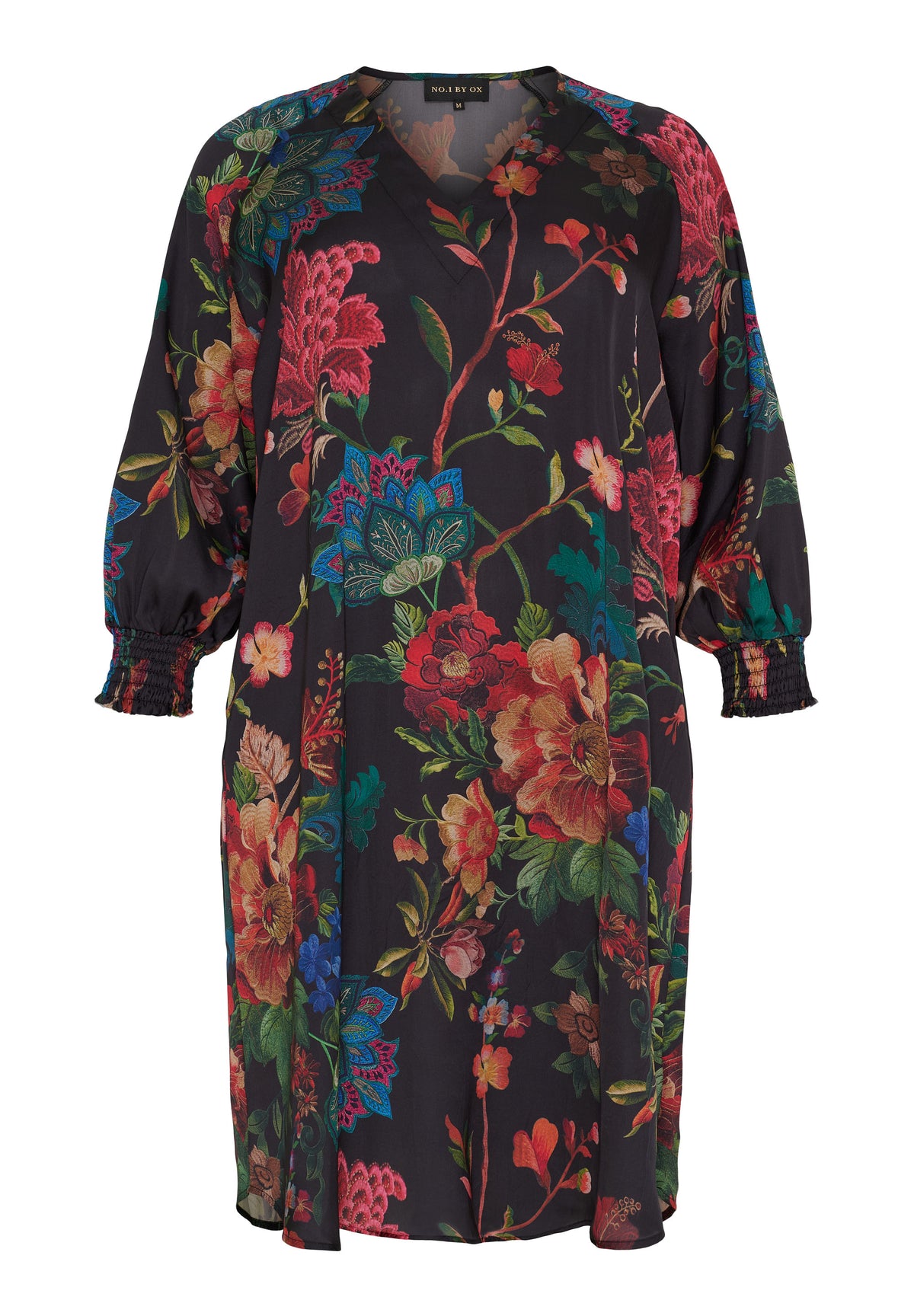 NO. 1 BY OX Elegant kjole i eksklusivt blomsterprint Kjoler Black w multicolored flowers