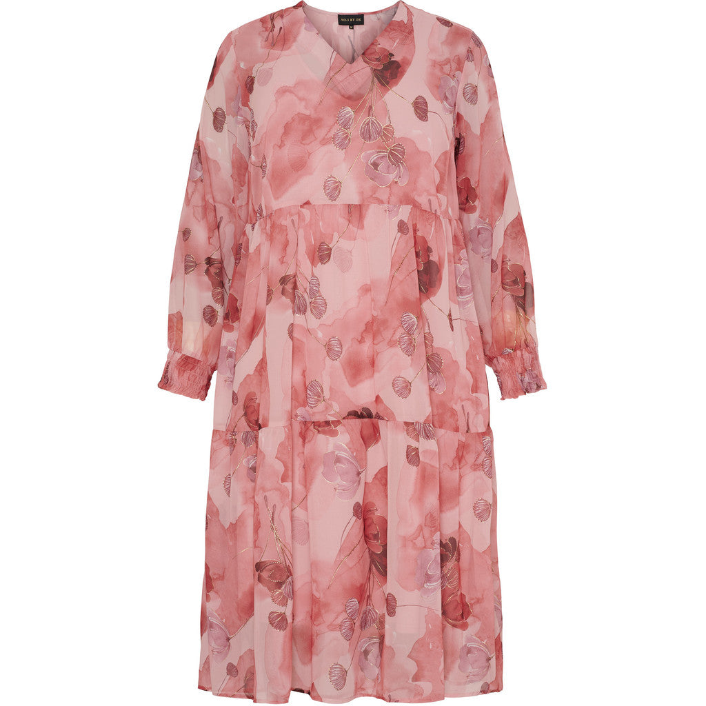 NO. 1 BY OX Elegant kjole med print Kjoler Watercolor Pink w gold foil