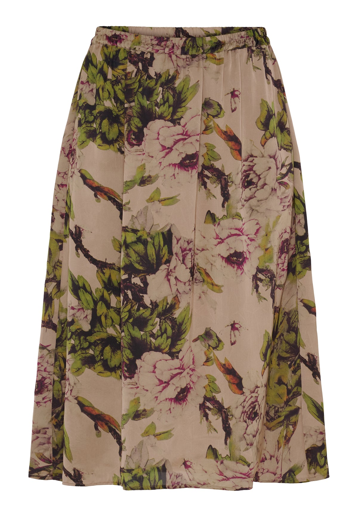 NO. 1 BY OX Elegant nederdel med blomsterprint Nederdele Sand with Flower bush print