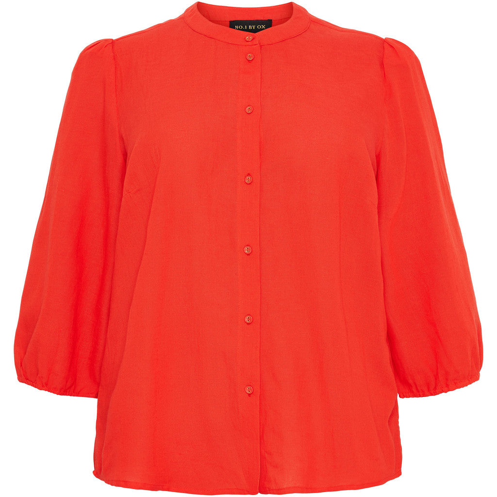 NO. 1 BY OX Elegant skjorte med 3/4 ærmer Skjorter Tomato Red