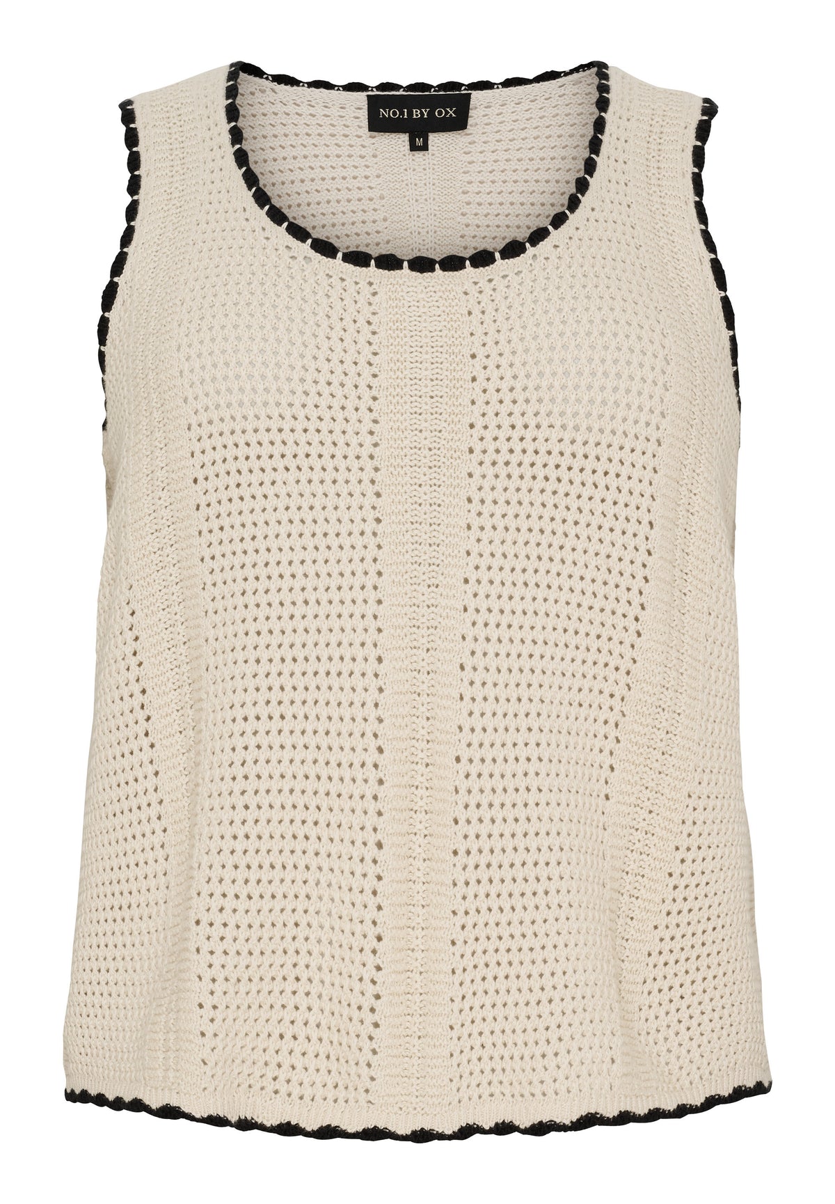 NO. 1 BY OX Elegant top Tops Off White w Black