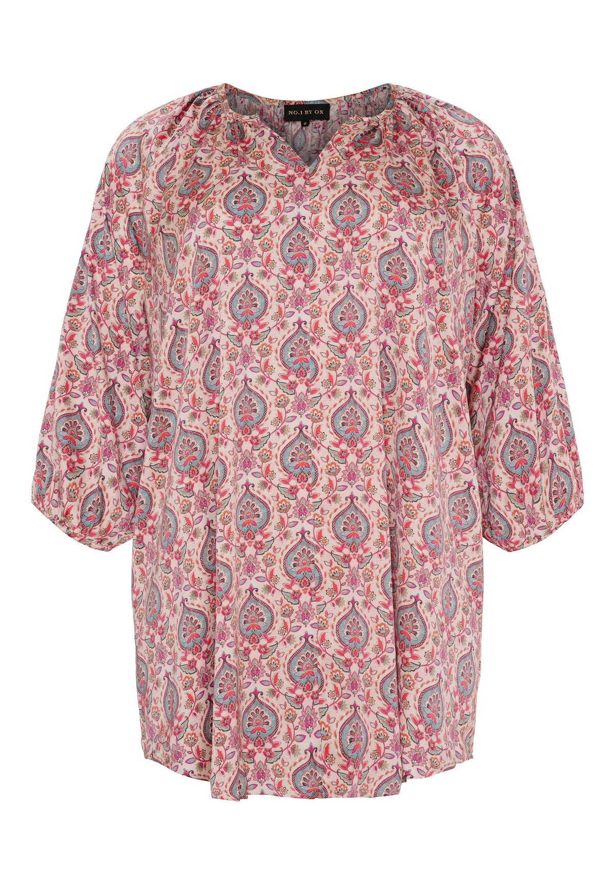 NO. 1 BY OX Elegant tunika Kjoler Pink paisley print