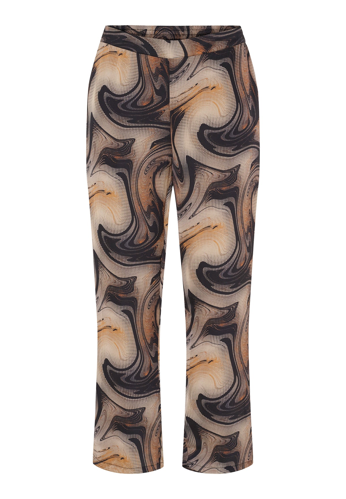 NO. 1 BY OX Elegante løse bukser Bukser Brown and black swirl print
