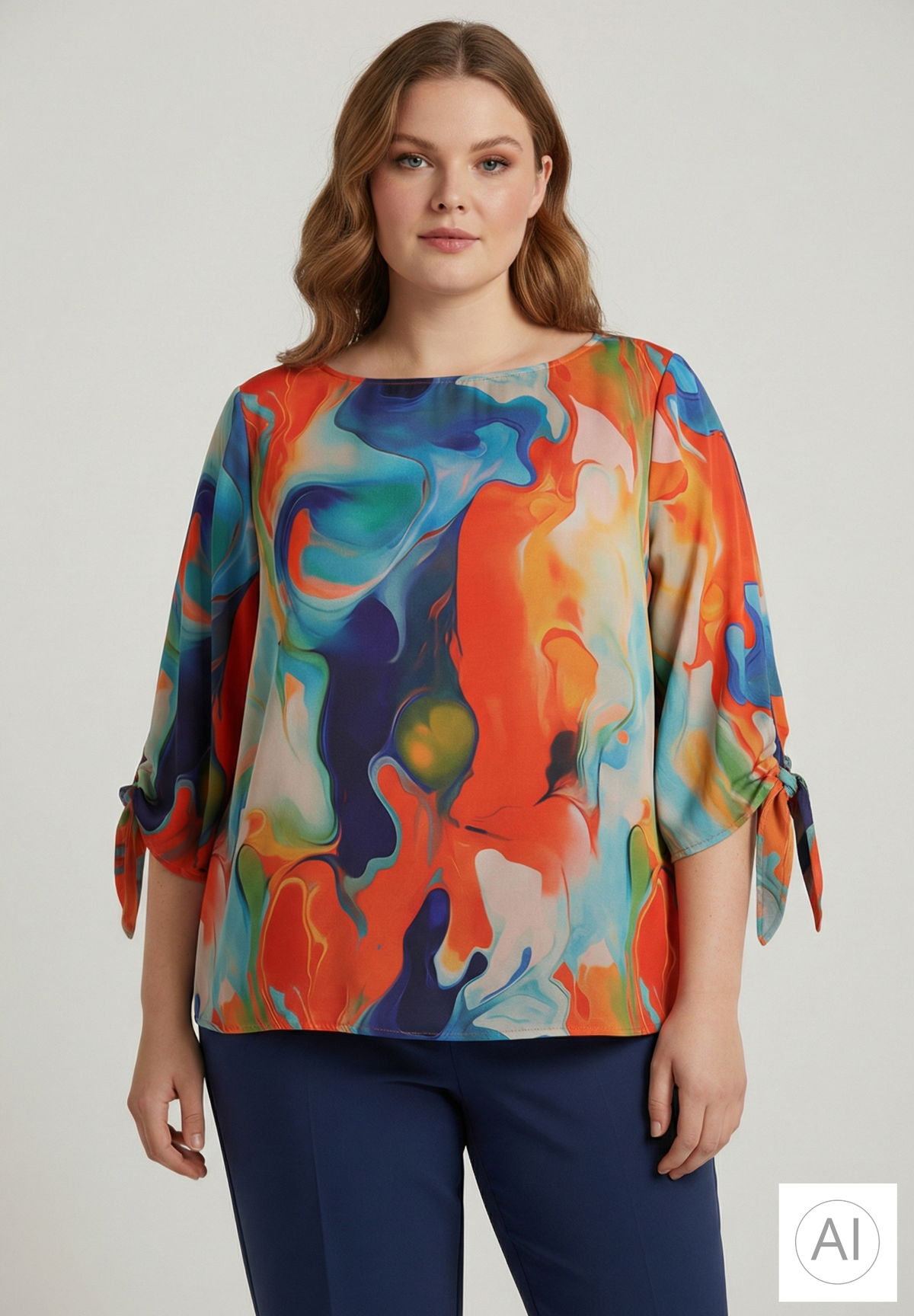 NO. 1 BY OX Farverig bluse Bluser Multi Coloured Graphic print