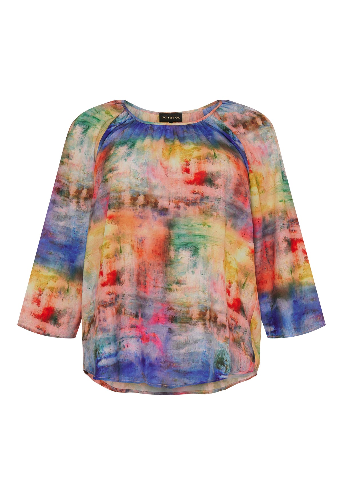 NO. 1 BY OX Farverig bluse med 3/4 ærmer Bluser Multicolored print