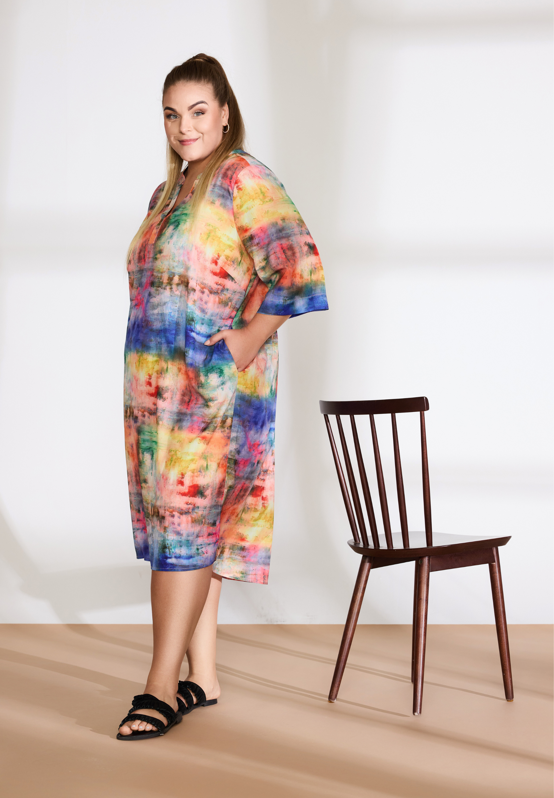 NO. 1 BY OX Farverig kjole Kjoler Multicolored print