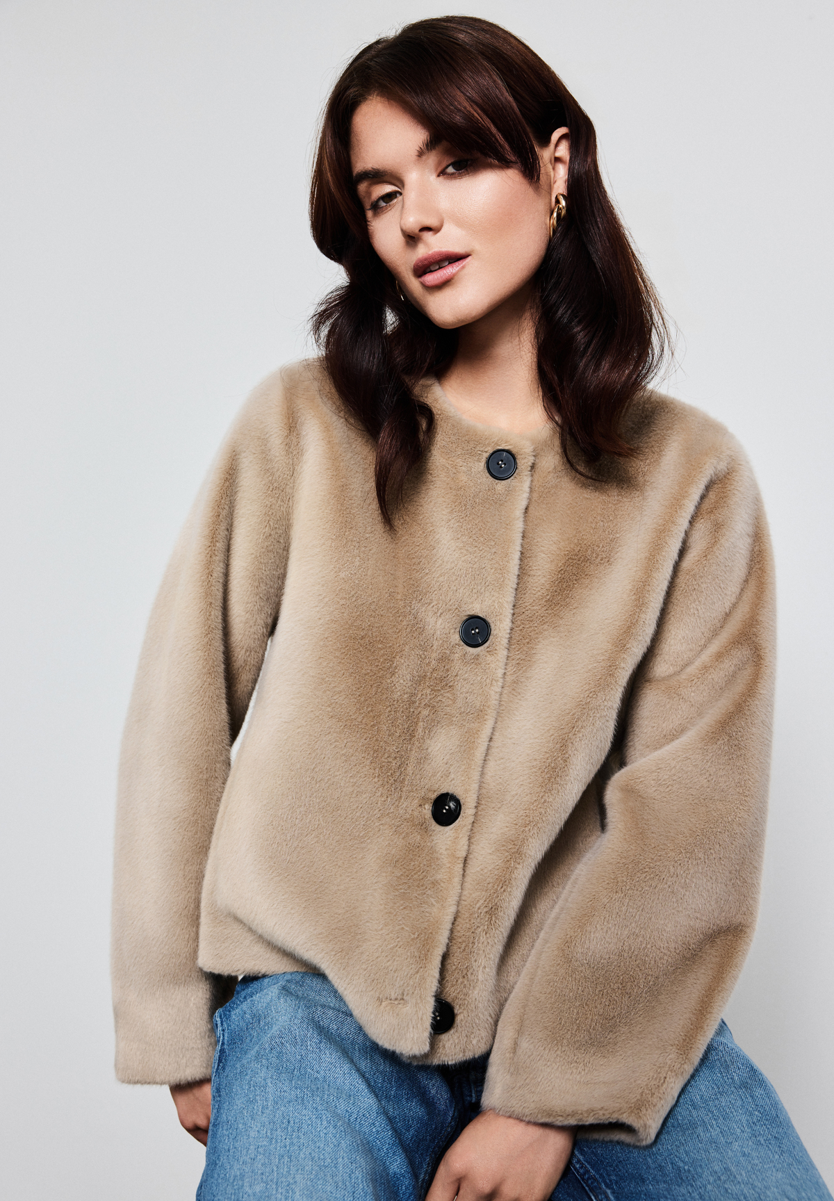 NOTYZ Faux fur jakke Jakker Sand Shell