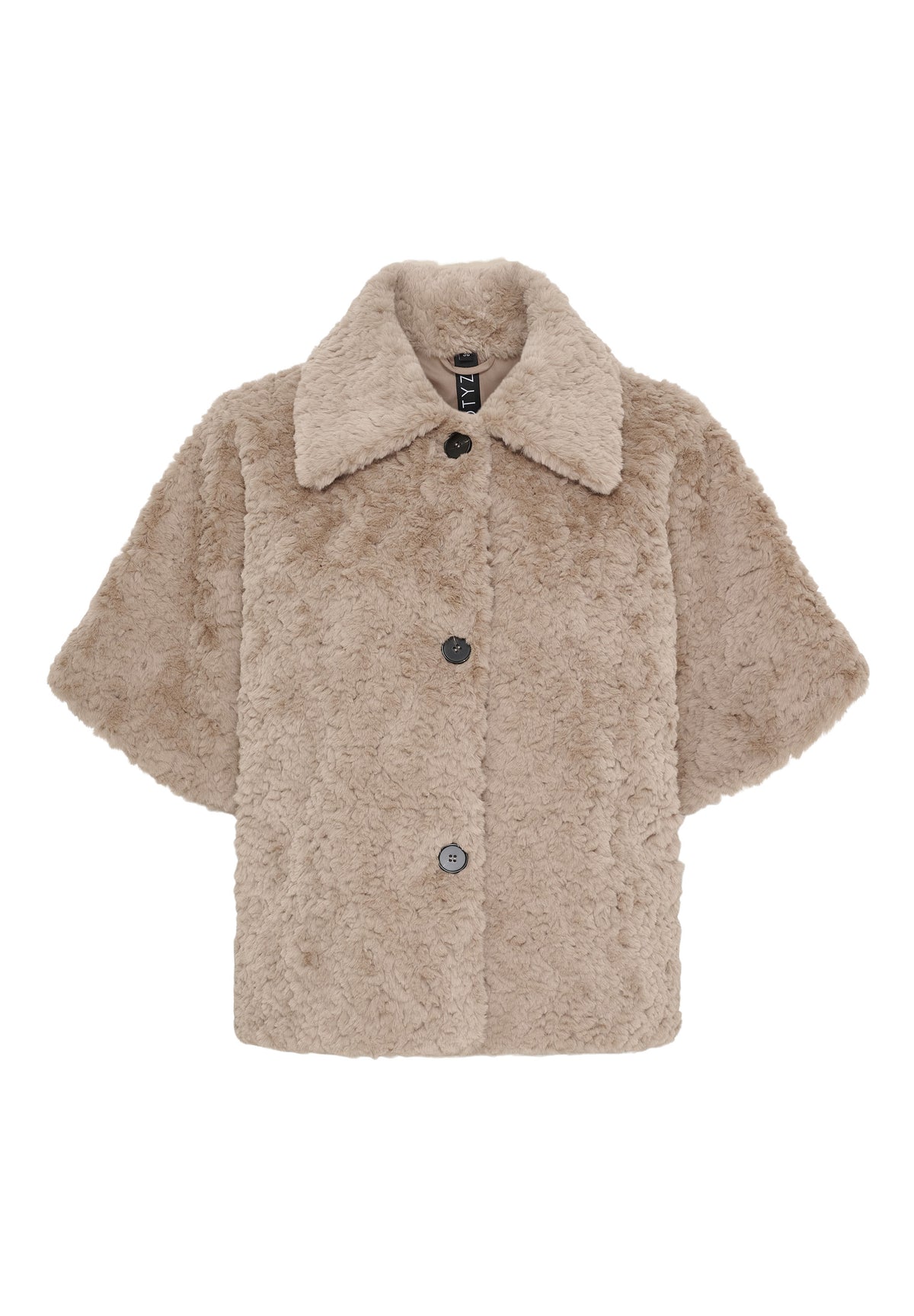 NOTYZ Faux fur jakke med korte ærmer Jakker Beige
