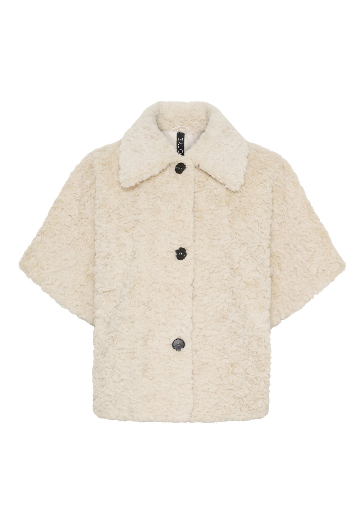 NOTYZ Faux fur jakke med korte ærmer Jakker Beige