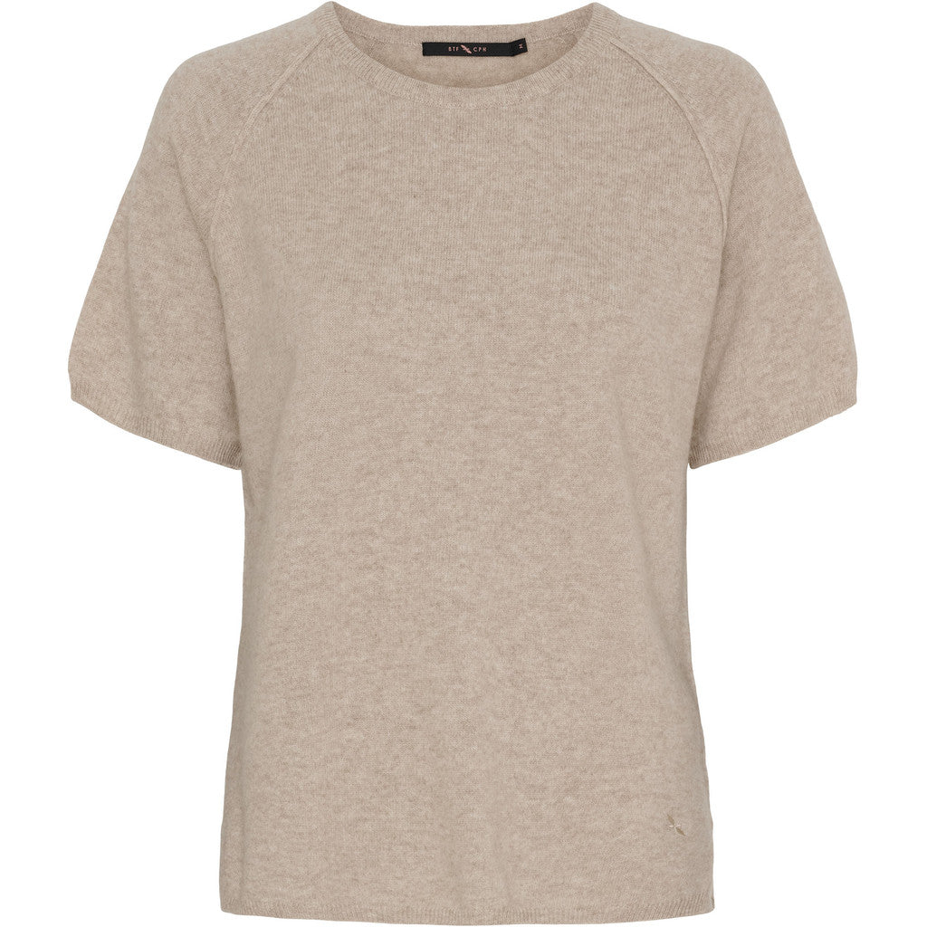 BTFCPH Finstrikket t-shirt i cashmere blanding Knit Cream Melange