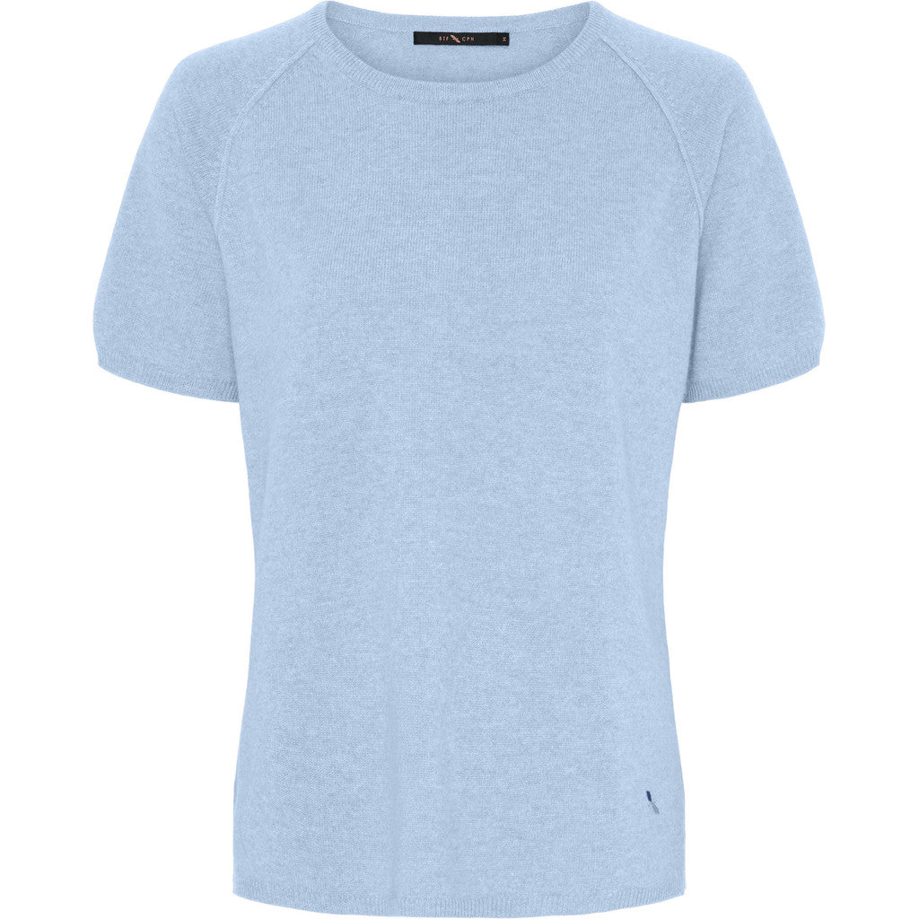 BTFCPH Finstrikket t-shirt i cashmere blanding Pullovers Blå