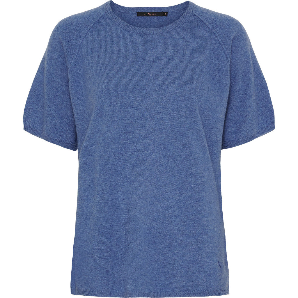BTFCPH Finstrikket t-shirt i cashmere blanding Pullovers Royal Blue Melange