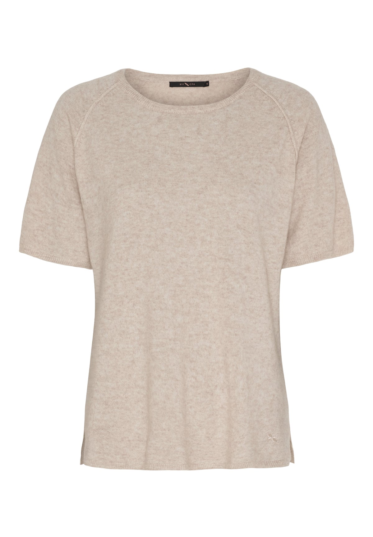 BTFCPH Finstrikket t-shirt i cashmere blanding Pullovers Sand Melange