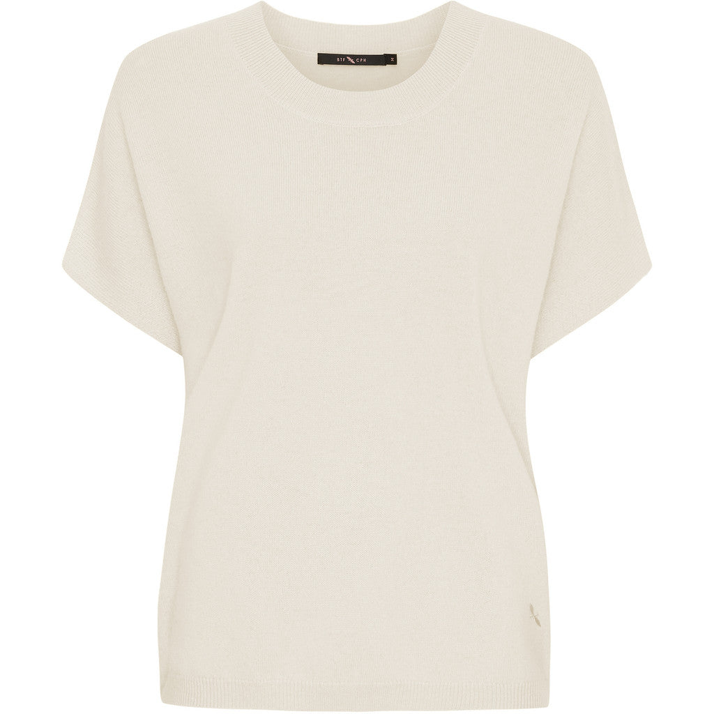 BTFCPH Finstrikket t-shirt i cashmere blanding Pullovers Hvid