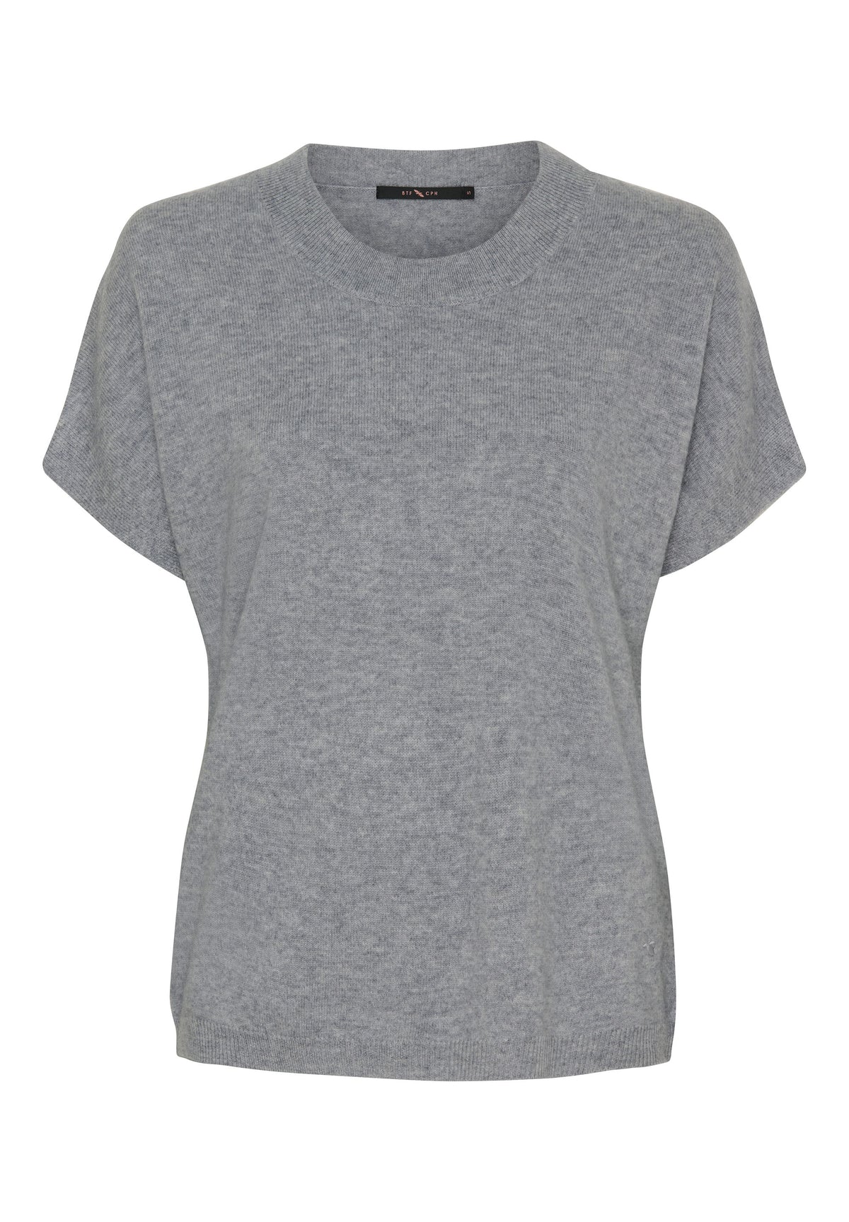 BTFCPH Finstrikket t-shirt i cashmere blanding Pullovers Marble Melange