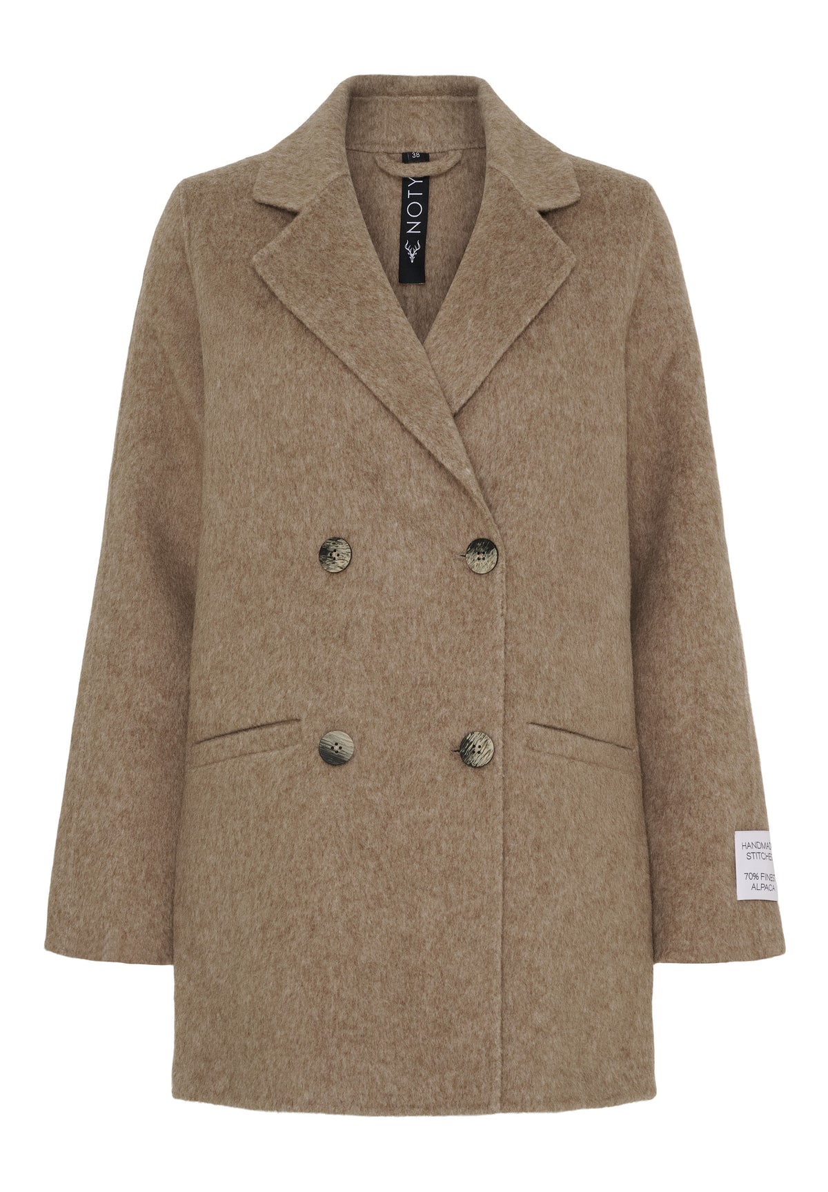 NOTYZ Frakke i alpaca uld Frakker Light Brown Melange