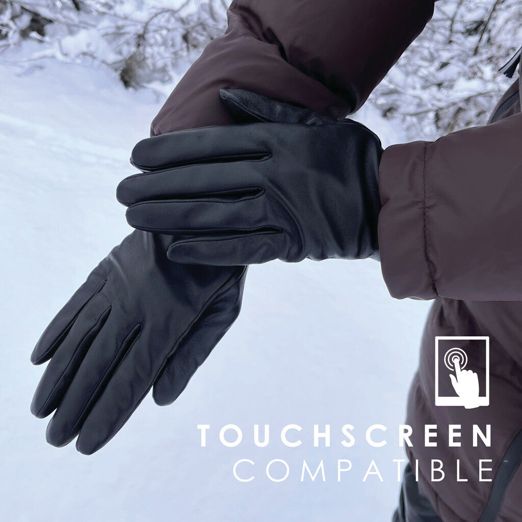 Orchid Skindhandsker med touch Handsker Sort