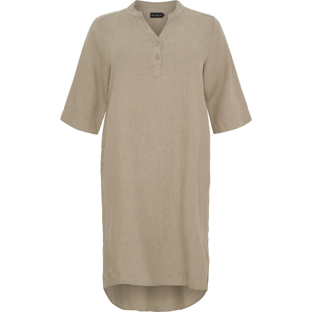 NO. 1 BY OX Hør tunika kjole Kjoler Light Almond Brown