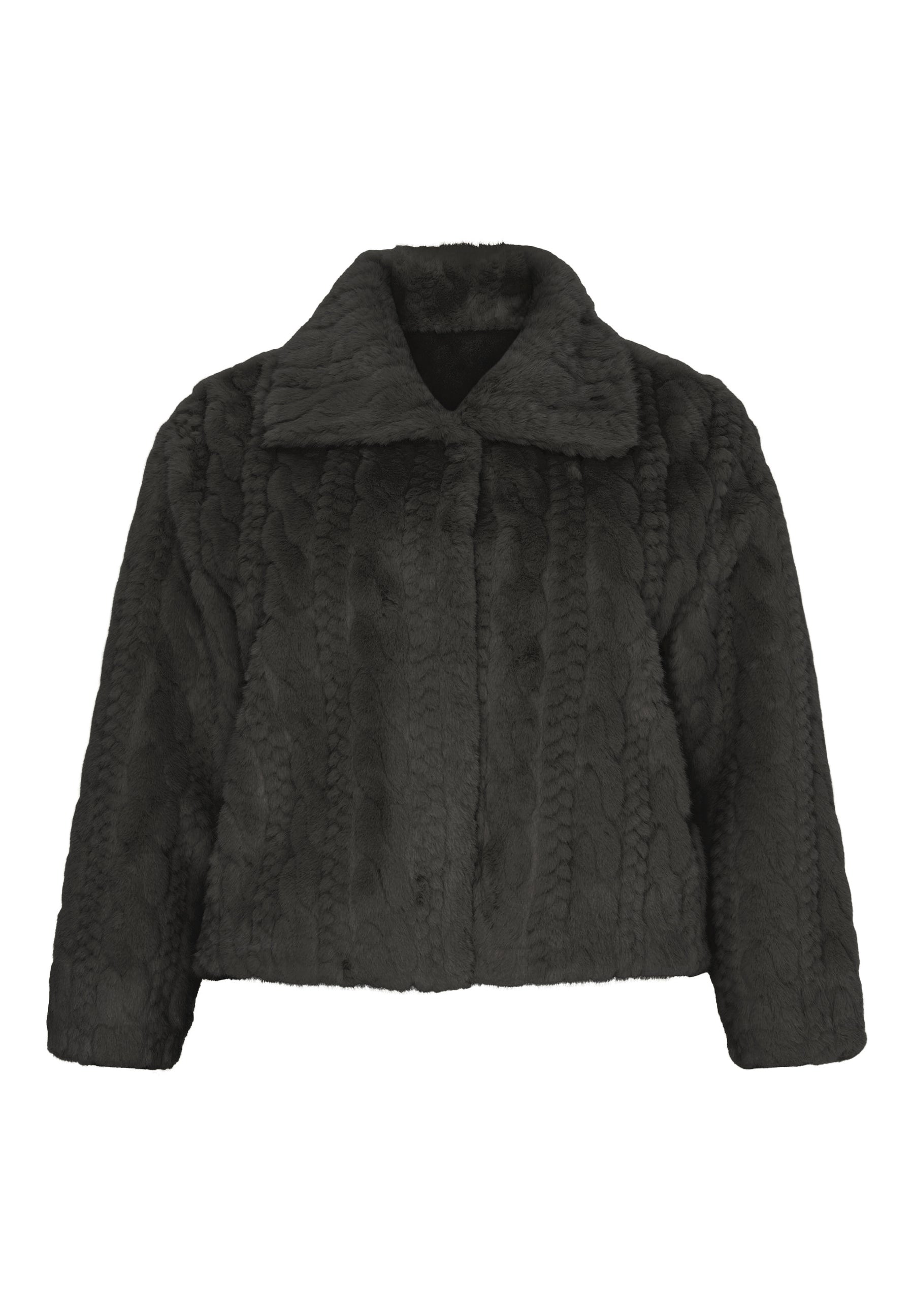 NO. 1 BY OX Imiteret mink jakke Jakker Sort