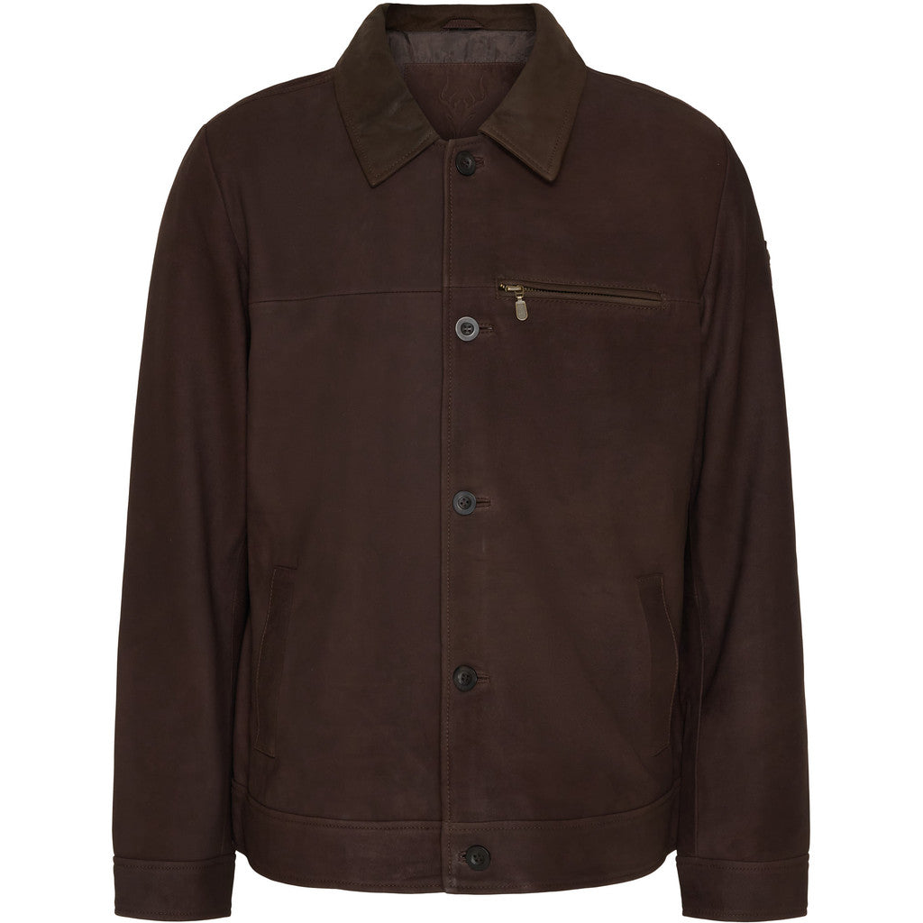 NOTYZ HIM Jacket with Contrast Collar Jakker Brown w. Antique Brass acc.