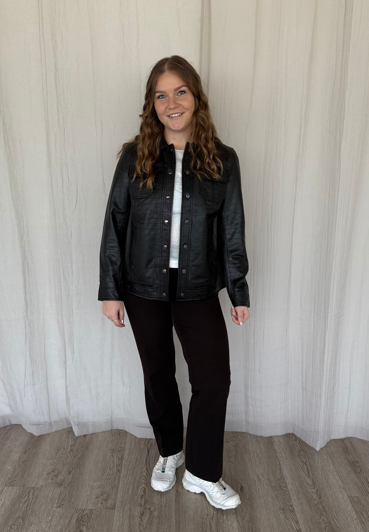 BTFCPH Jakke i krokodillepræget læder - KOLLEKTIONSSALG Jakker Sort