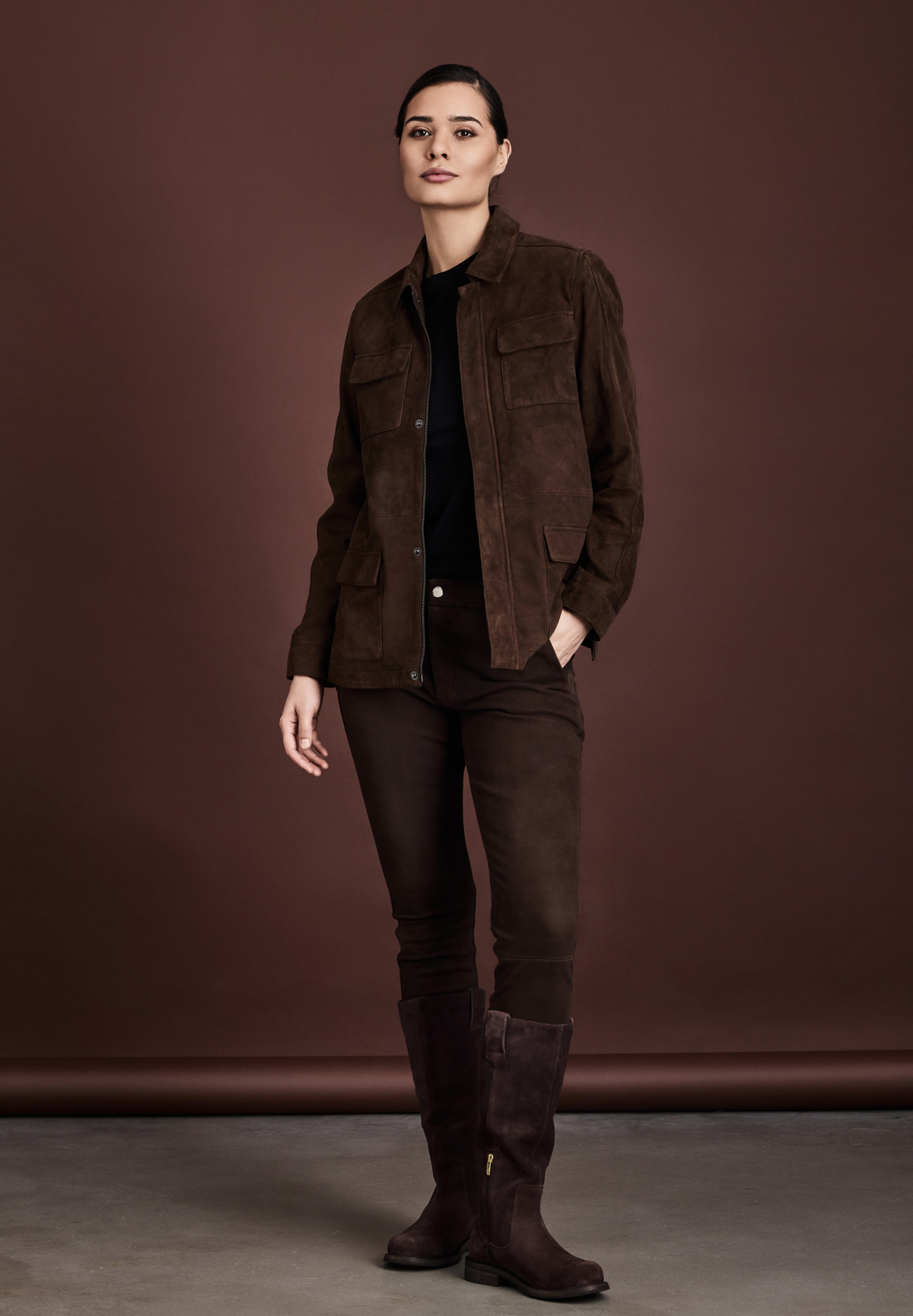 BTFCPH Jakke i ruskind med bindebånd Jakker Brun