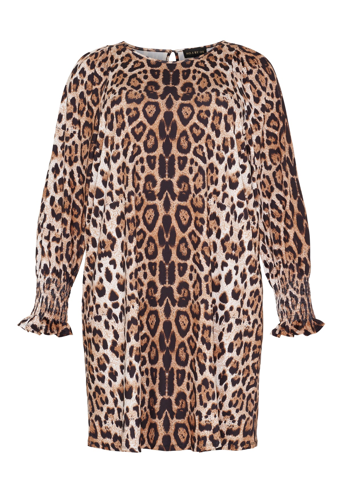 NO. 1 BY OX Jerseykjole i klassisk leopardprint Kjoler Brown Leopard print
