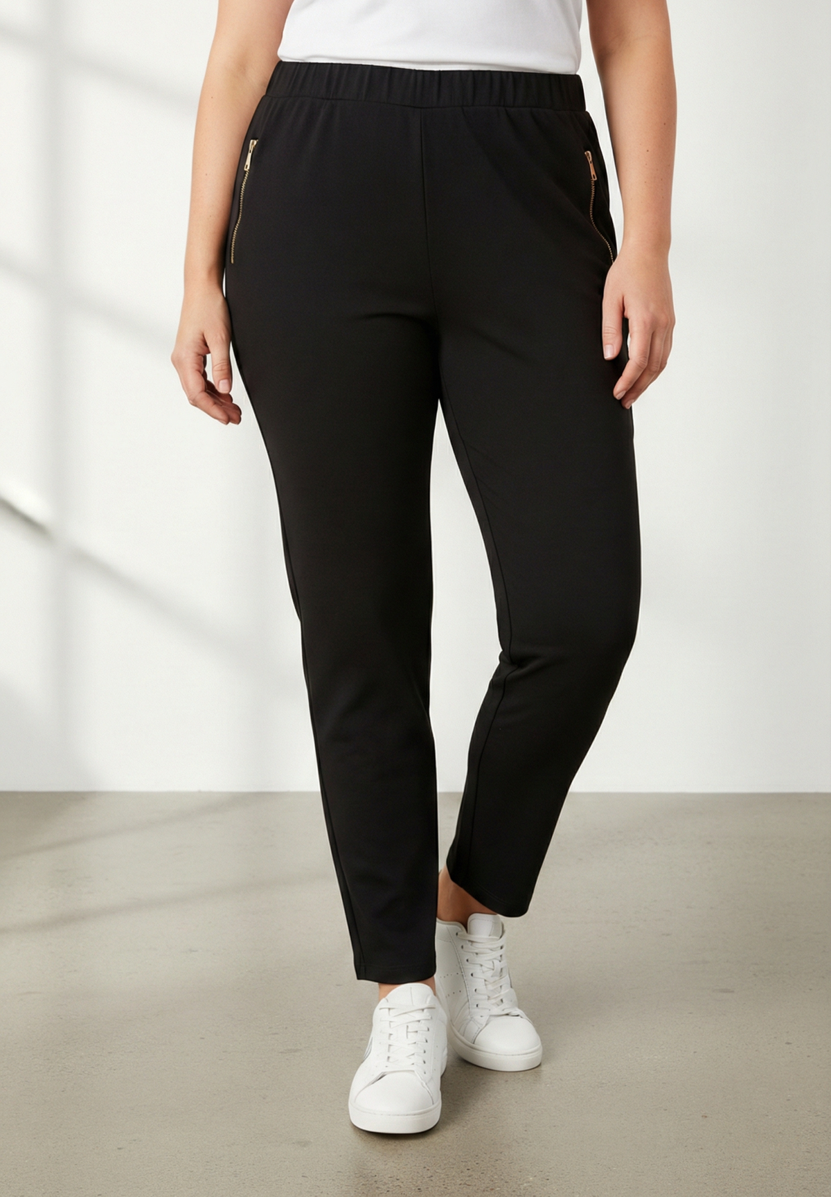 NO. 1 BY OX Klassisk bukser med lynlåslommer Bukser Sort