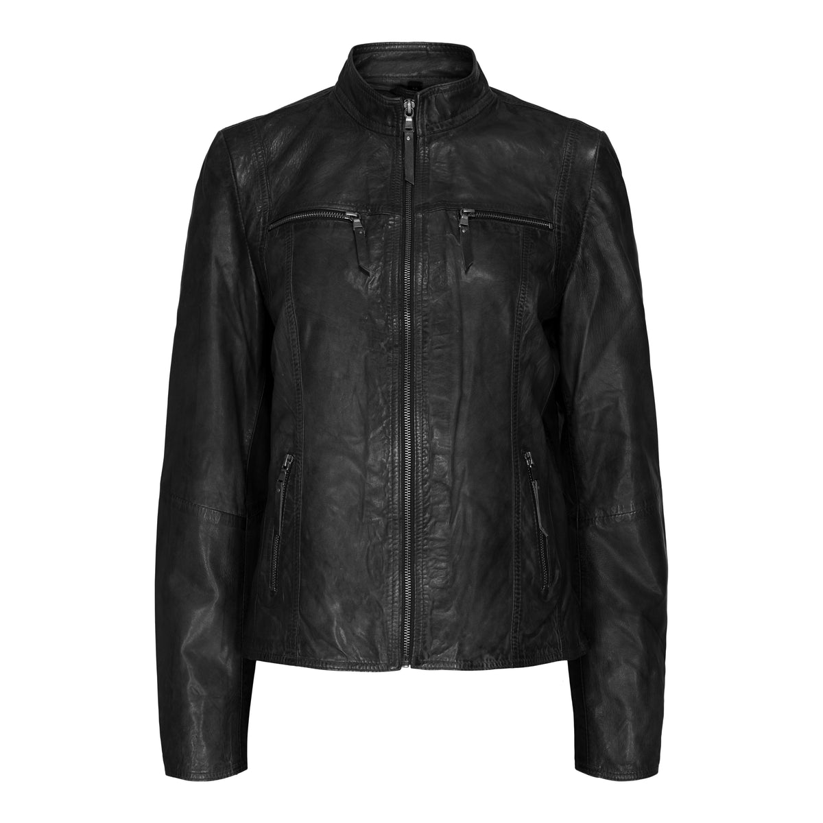 NOTYZ Klassisk og tidløs læderjakke Jakker Sort