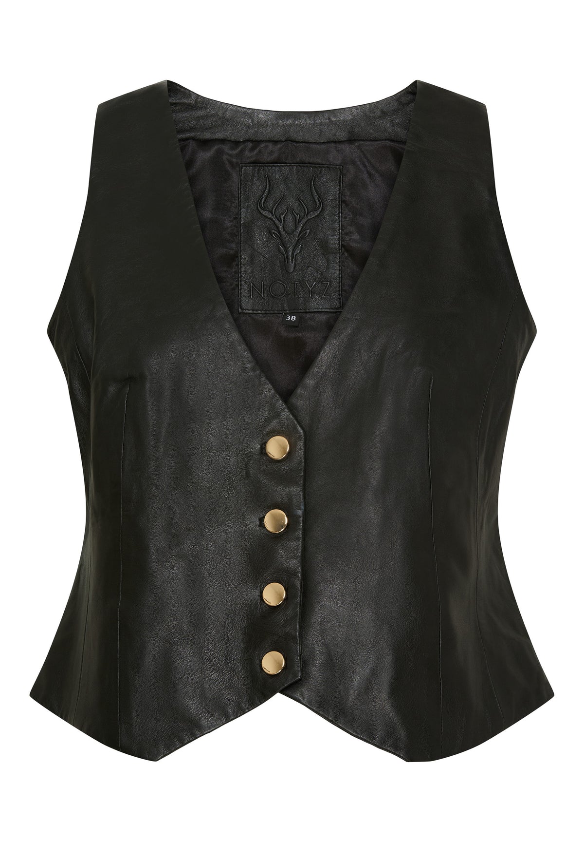 NOTYZ Klassisk lædervest Veste Sort