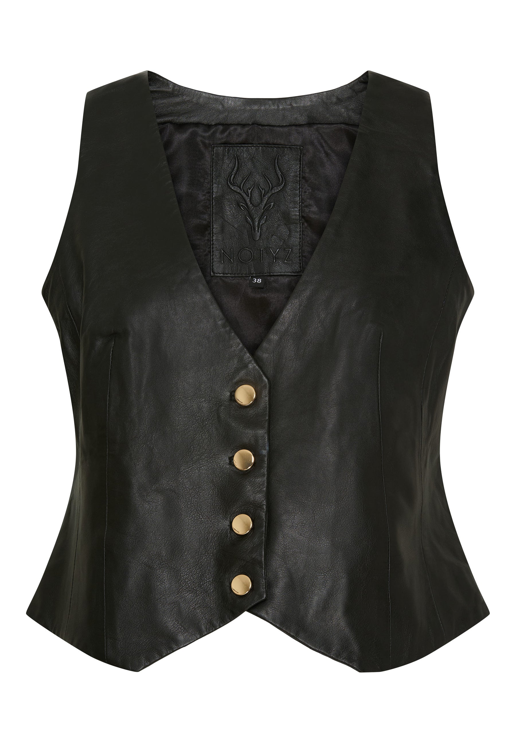 NOTYZ Klassisk lædervest Veste Sort