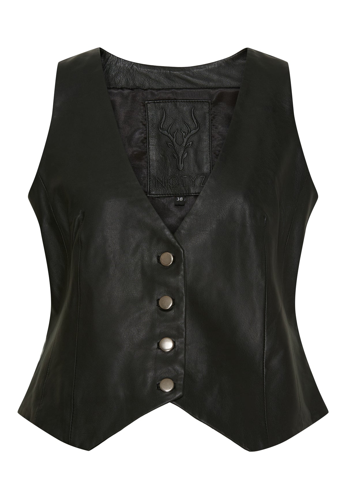 NOTYZ Klassisk lædervest Veste Sort