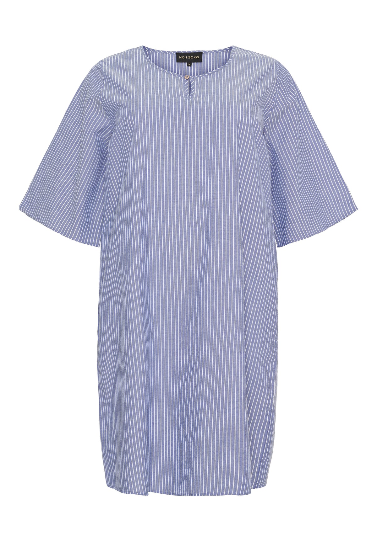 NO. 1 BY OX Klassisk stribet kjole Kjoler Denim blue pinstripes