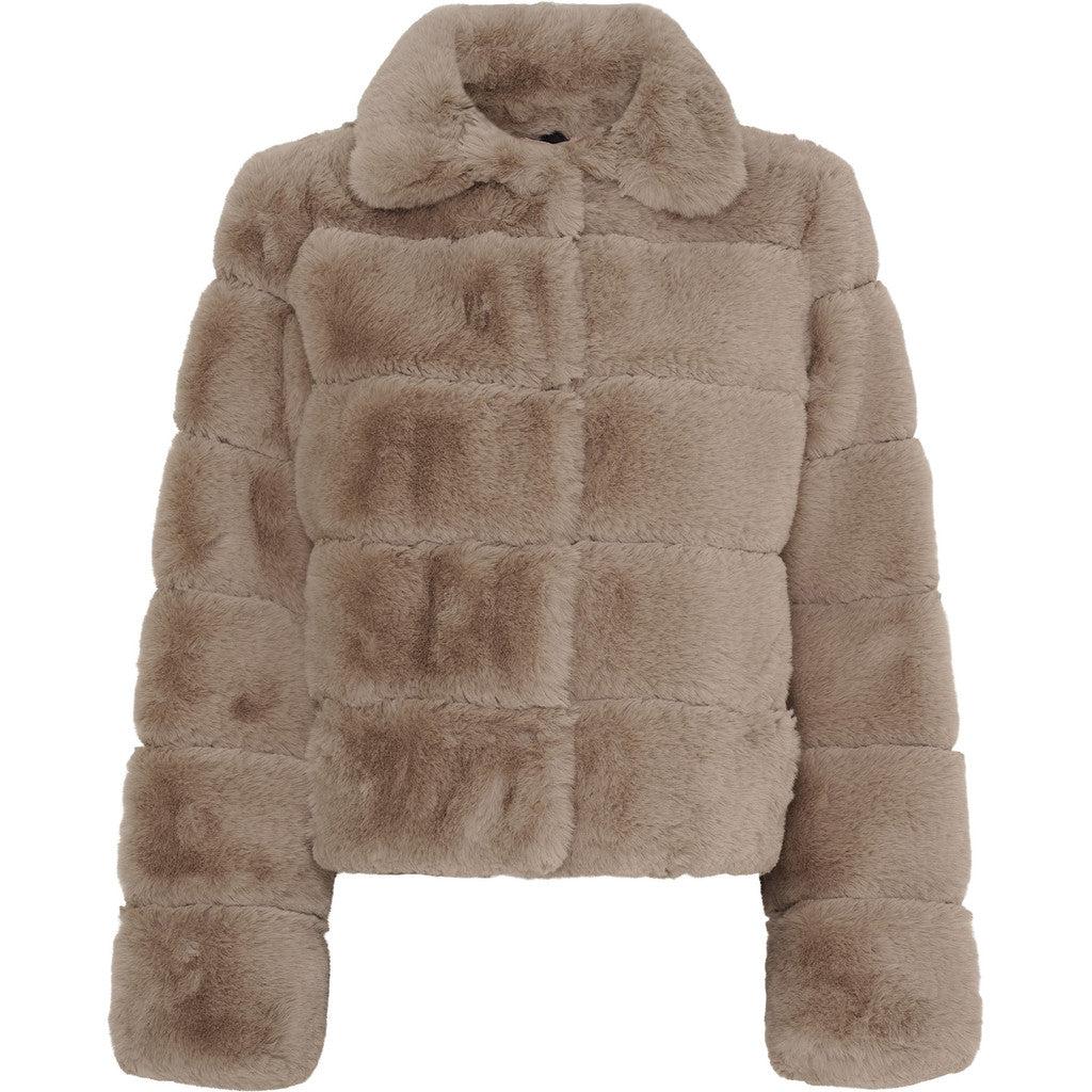 NOTYZ Kort faux fur jakke Jakker Beige