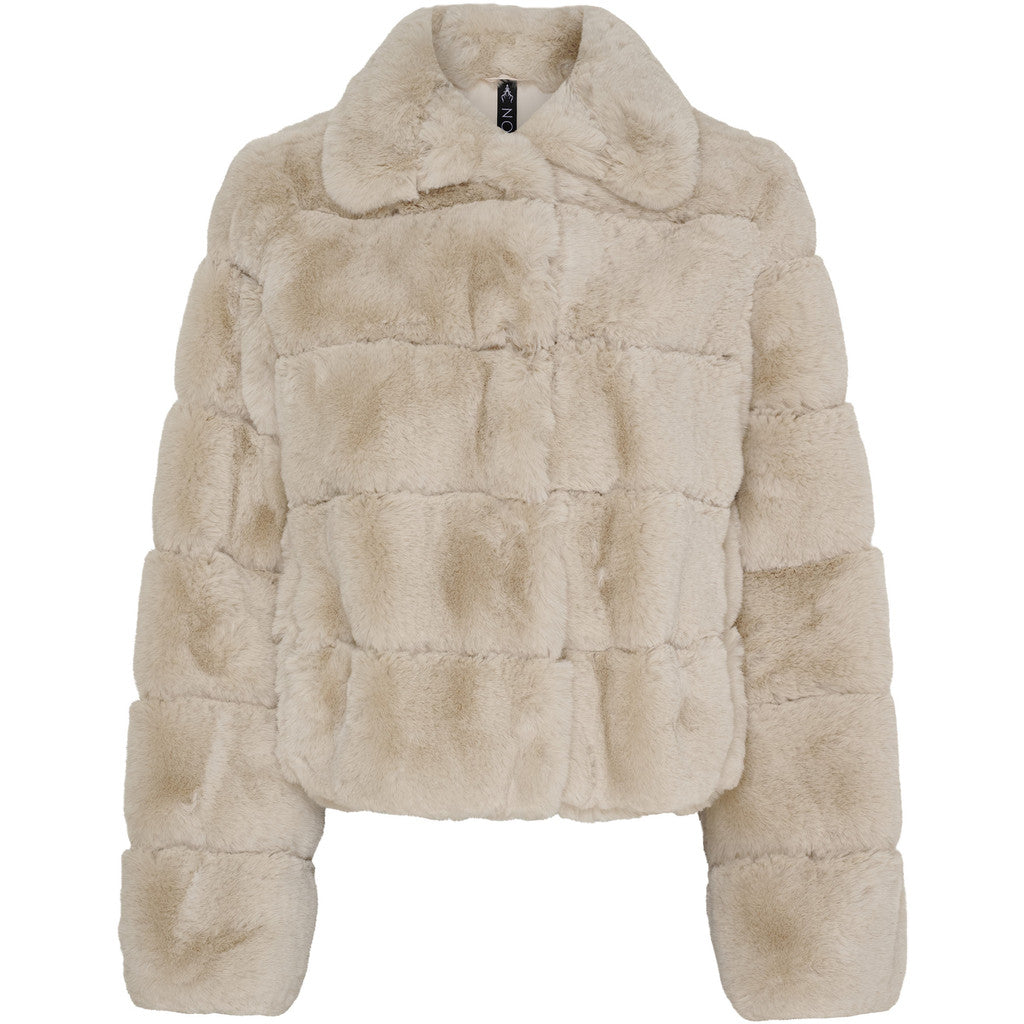 NOTYZ Kort faux fur jakke Jakker Beige