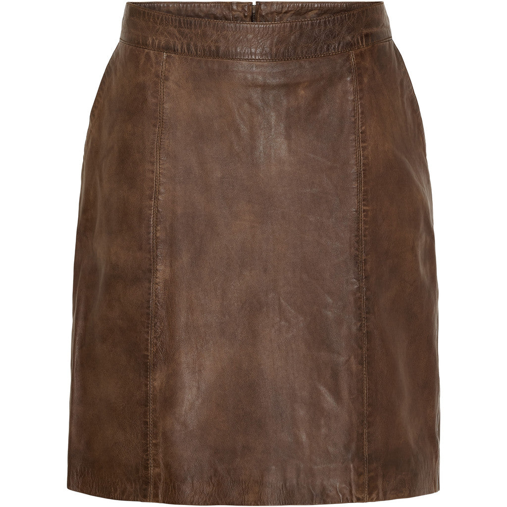 BTFCPH Kort pencilnederdel i læder Nederdele Brun