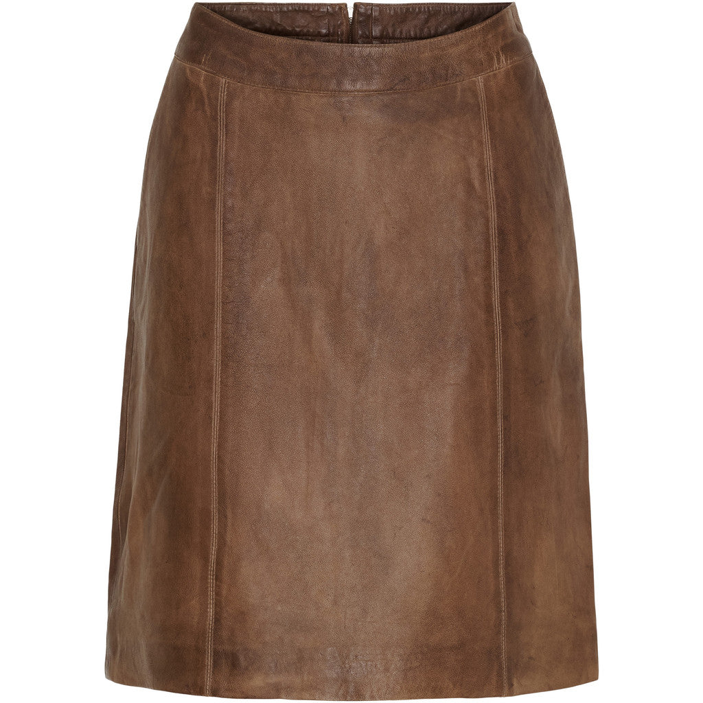 BTFCPH Kort pencilnederdel i læder Nederdele Mocha